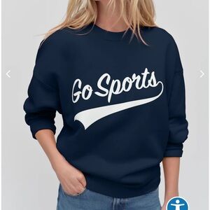 Favorite Daughter Navy Blue Go Sports Sweatshirt